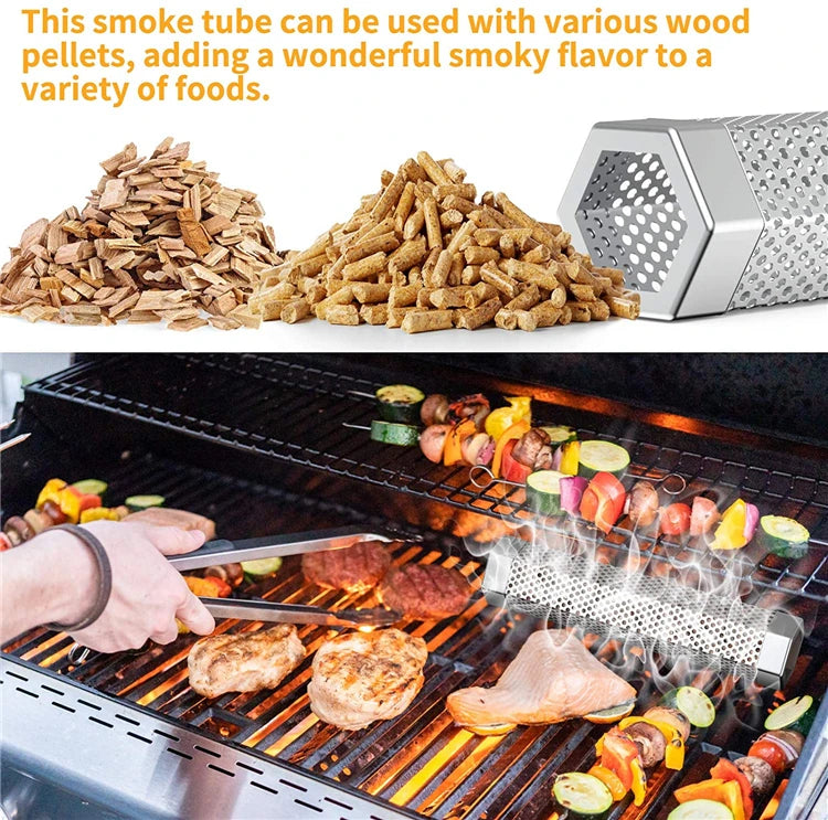 LMETJMA 12-Inch Pellet Smoker Tube Set