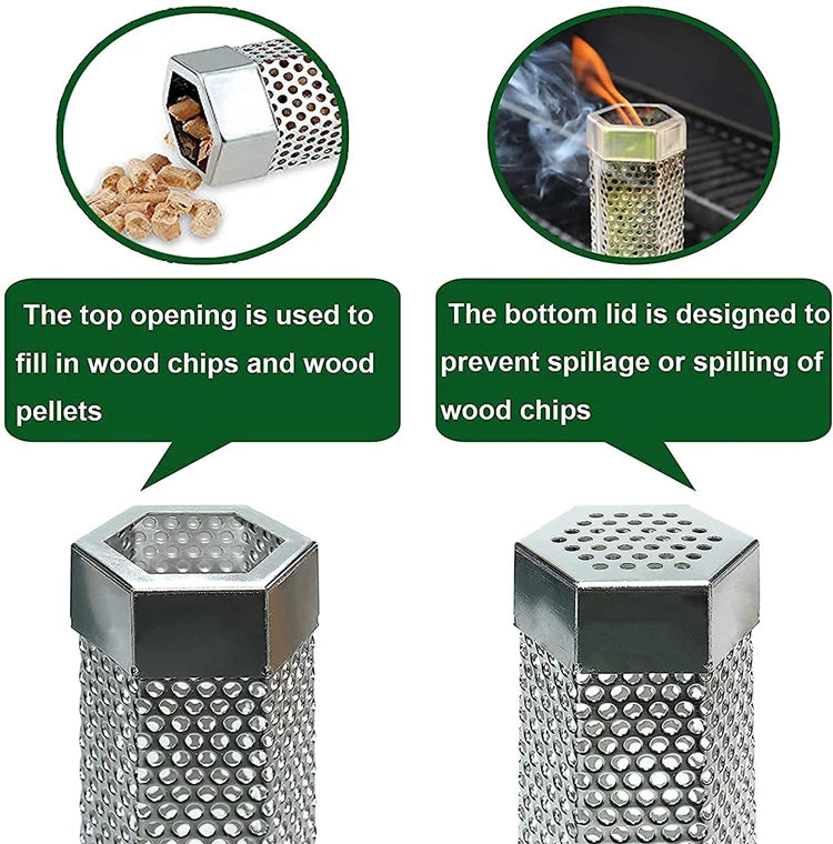 LMETJMA 12-Inch Pellet Smoker Tube Set
