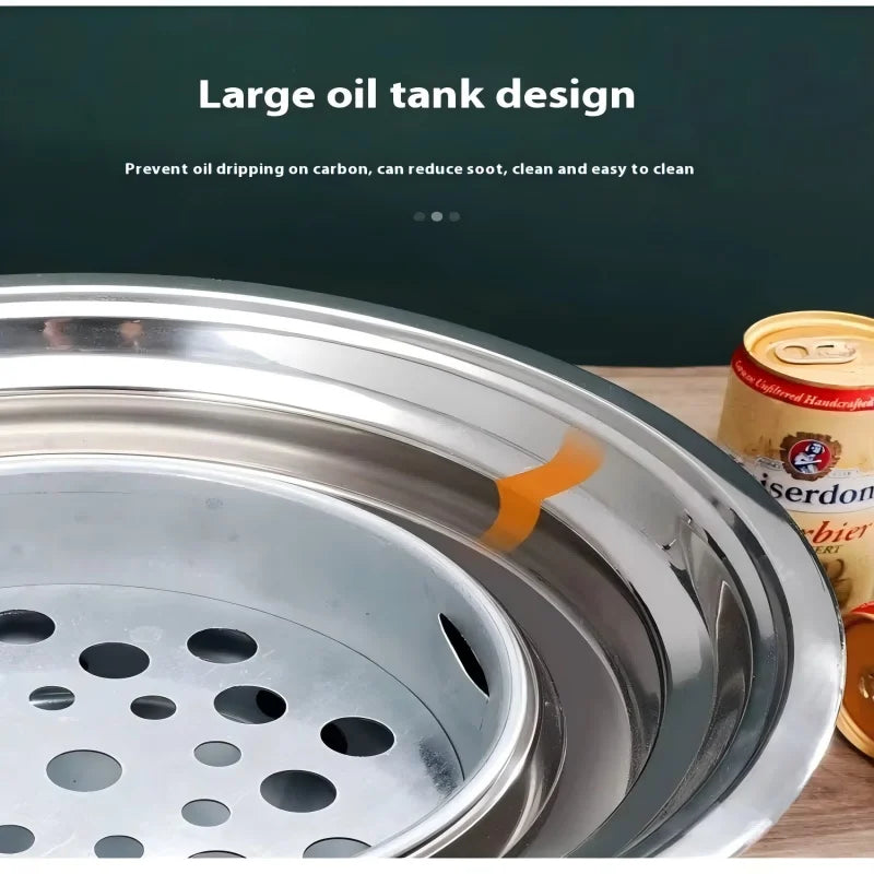 Japanese Korean Stainless Steel BBQ Round Grill
