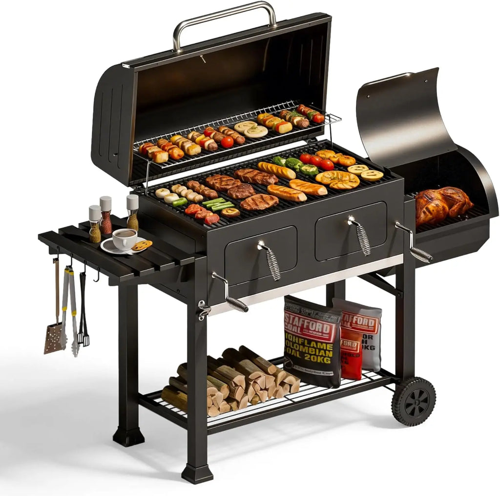 2-in-1 Charcoal Grill & Smoker Combo