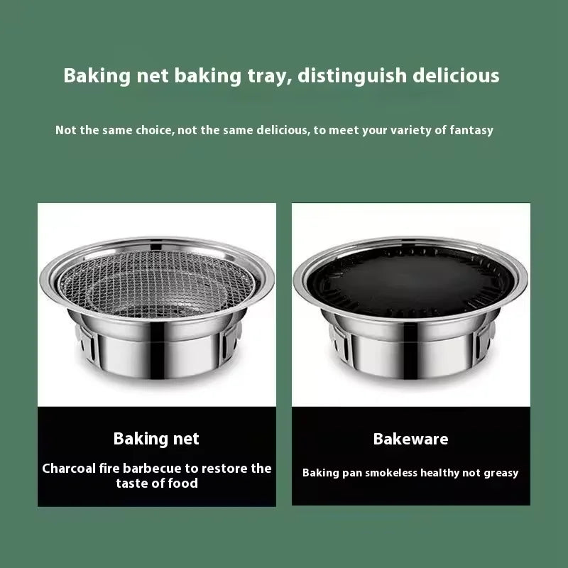 Japanese Korean Stainless Steel BBQ Round Grill