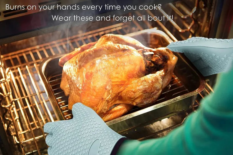 Heat Resistant Silicone Oven Mitts