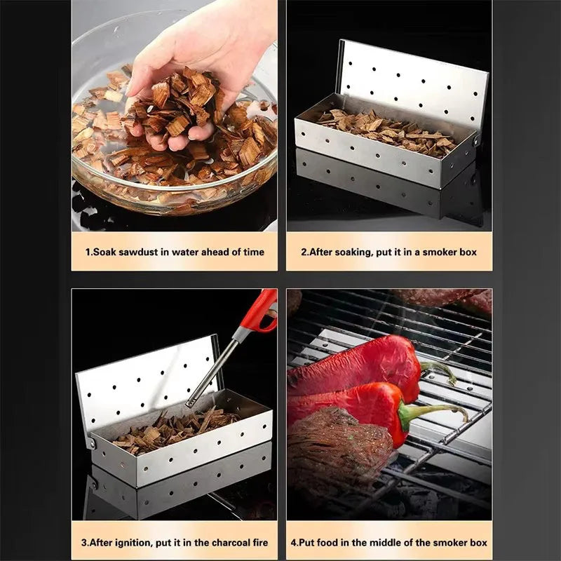 Stainless Steel Smoker Box for Wood Chips