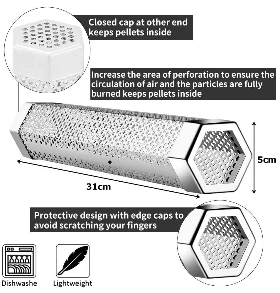 LMETJMA 12-Inch Pellet Smoker Tube Set