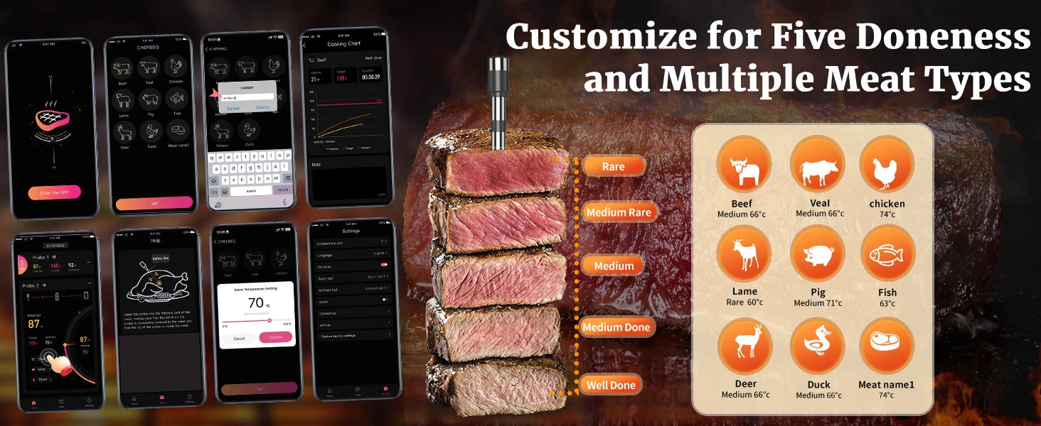 Wireless Digital Bluetooth Meat Thermometer