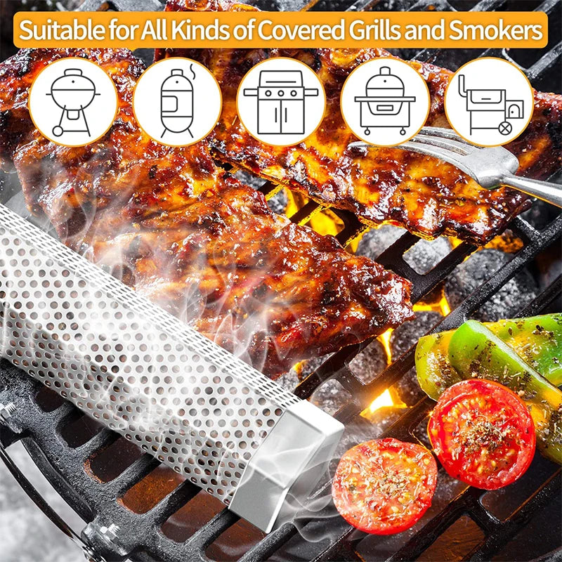 LMETJMA 12-Inch Pellet Smoker Tube Set
