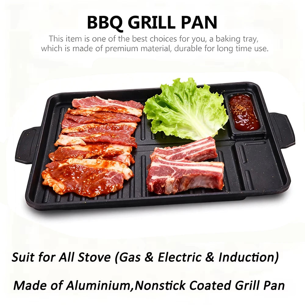 Korean Grill Meat Plate Barbecue Pan
