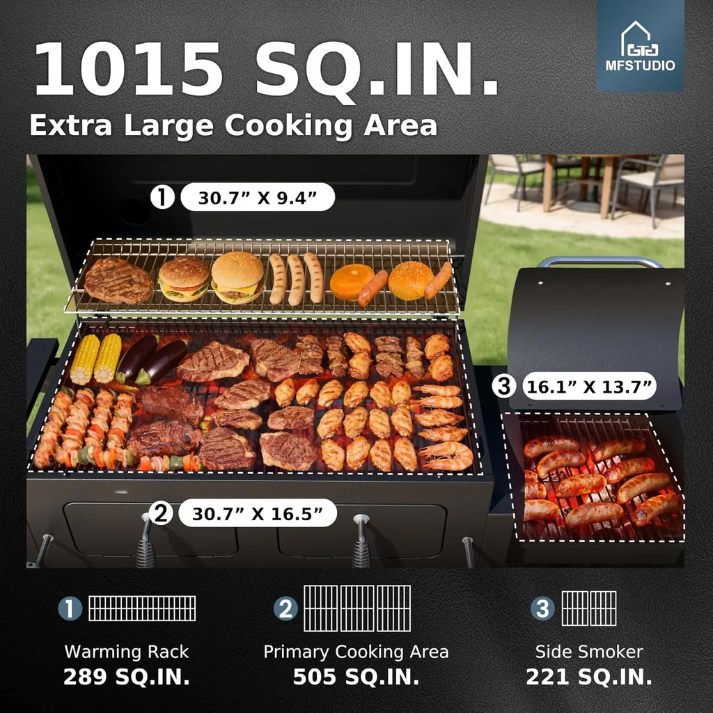2-in-1 Charcoal Grill & Smoker Combo