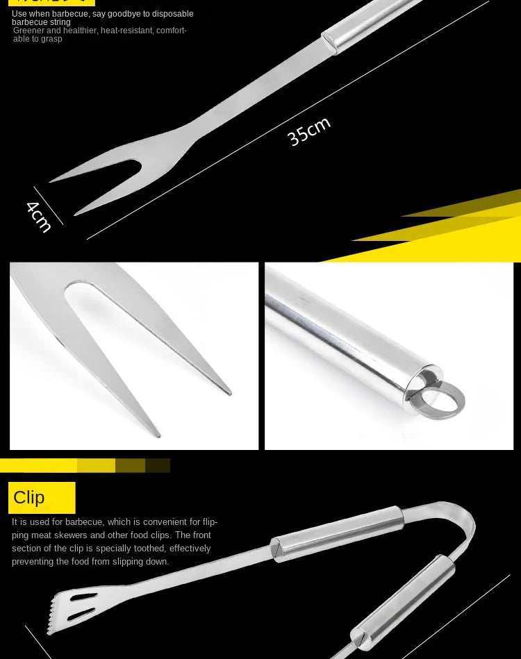Stainless Steel Barbeque Tool Set (7 Variants)