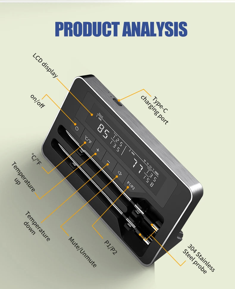 Wireless Bluetooth Meat Thermometer
