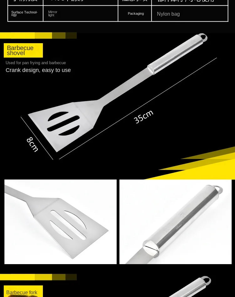 Stainless Steel Barbeque Tool Set (7 Variants)