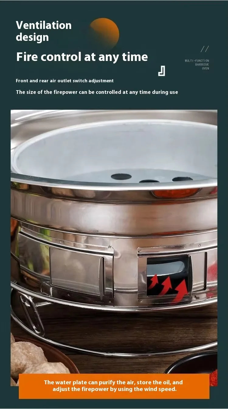 Japanese Korean Stainless Steel BBQ Round Grill