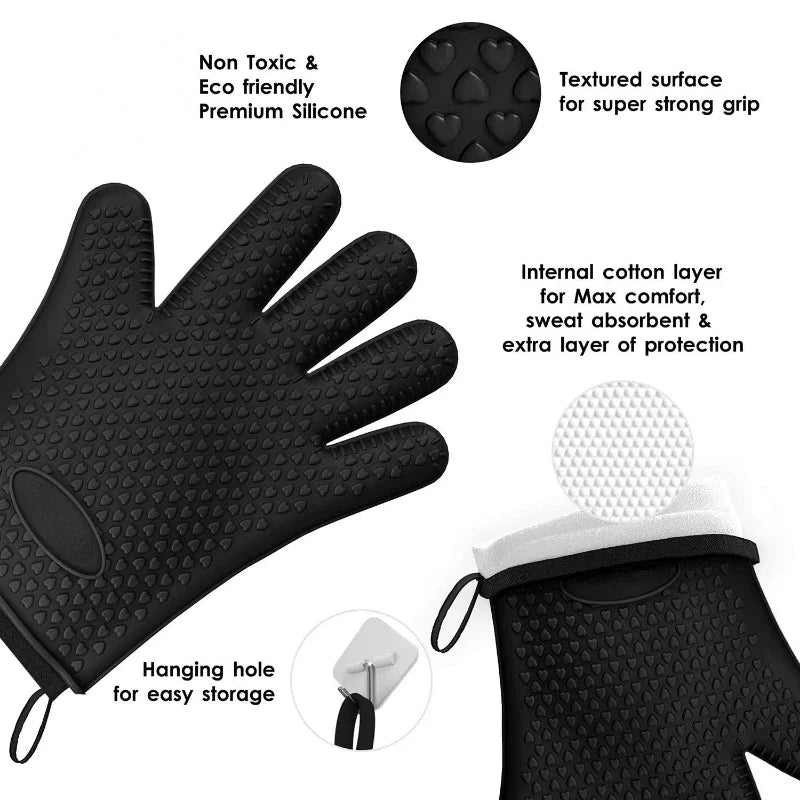 Heat Resistant Silicone Oven Mitts